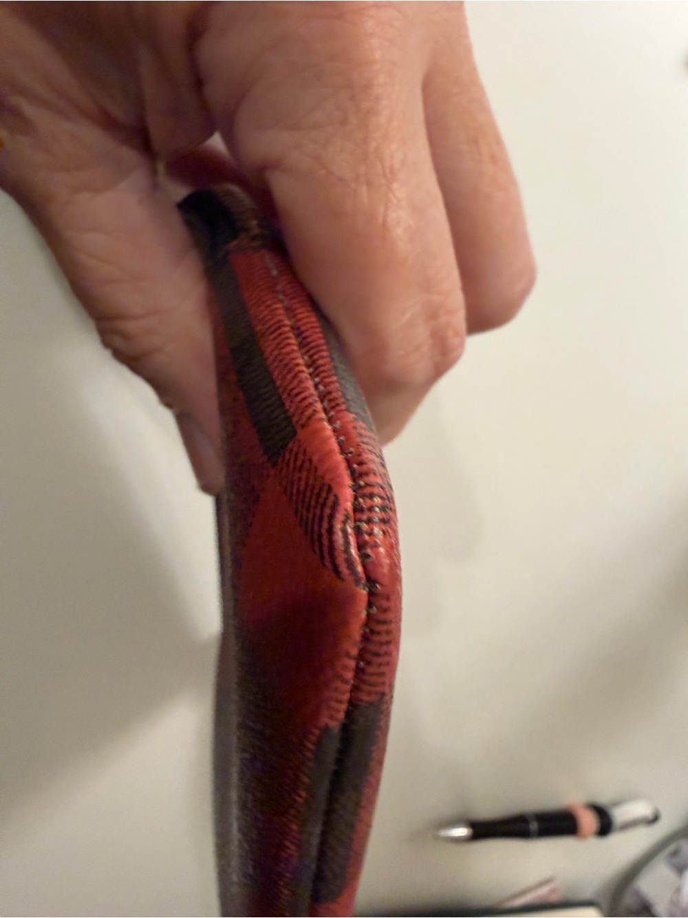 Coach 2019 Red and Black Plaid Signature Wristlet - Picture 3 of 6